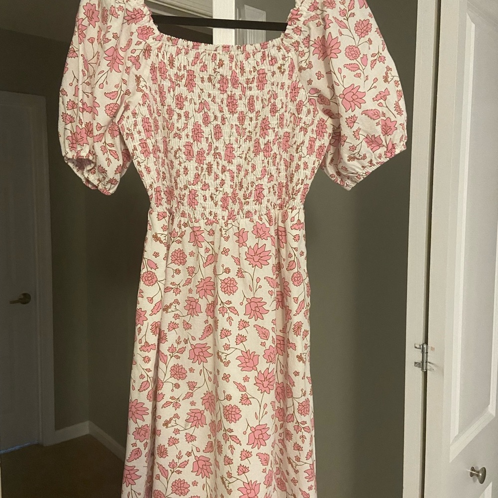 Floral square neck dress